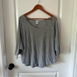 PINK Victoria's Secret Heather Gray Long Sleeve Scoop Neck Top